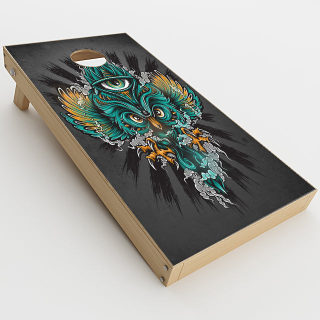  Owl Eye Tattoo Art Cornhole Game Boards  Skin