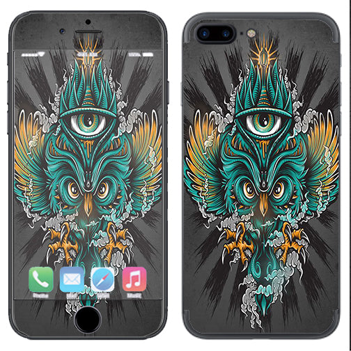  Owl Eye Tattoo Art Apple  iPhone 7+ Plus / iPhone 8+ Plus Skin