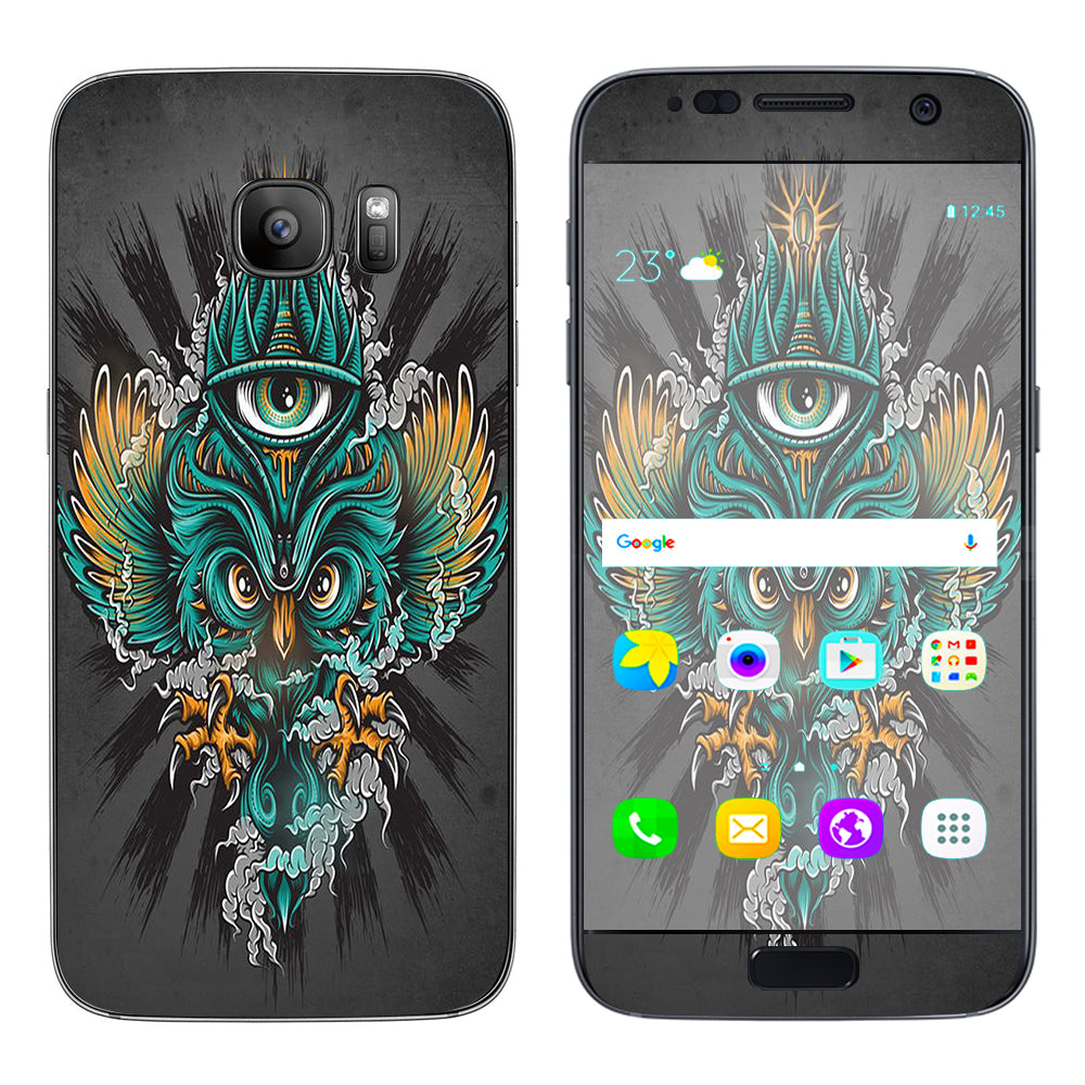  Owl Eye Tattoo Art Samsung Galaxy S7 Skin