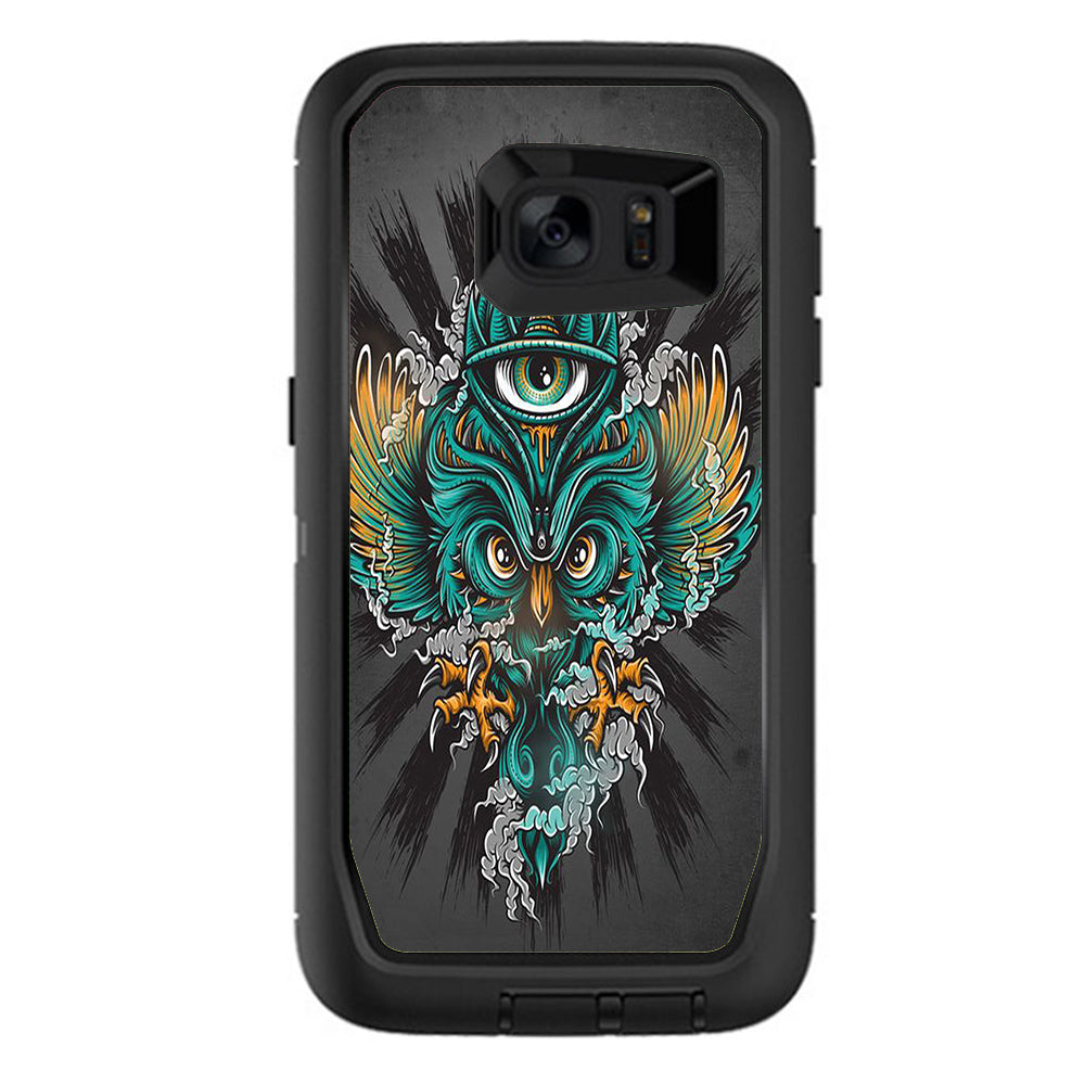  Owl Eye Tattoo Art Otterbox Defender Samsung Galaxy S7 Edge Skin