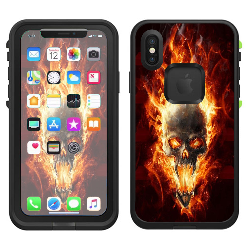  Fire Skull In Flames Lifeproof Fre Case iPhone X Skin