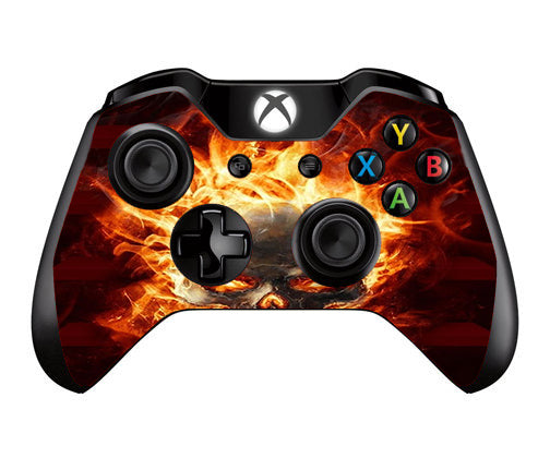  Fire Skull In Flames Microsoft Xbox One Controller Skin