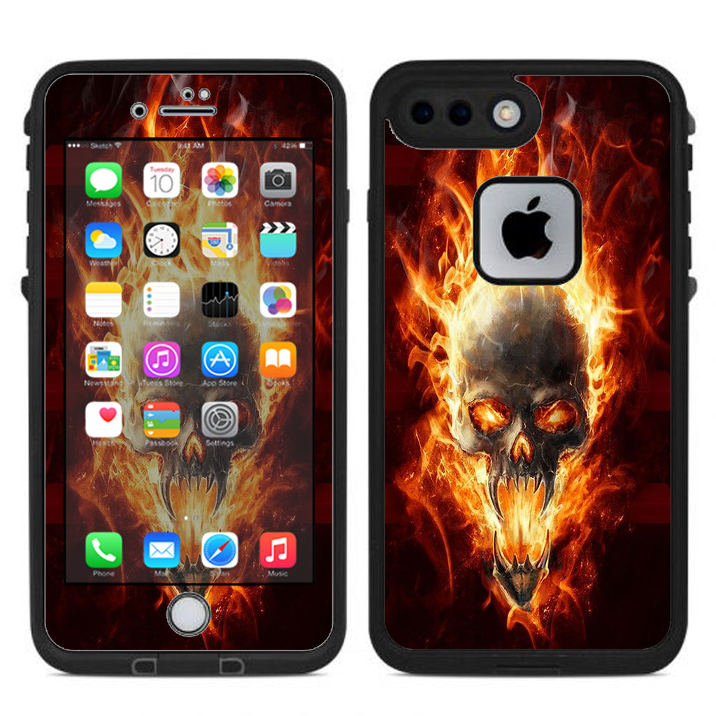  Fire Skull In Flames Lifeproof Fre iPhone 7 Plus or iPhone 8 Plus Skin