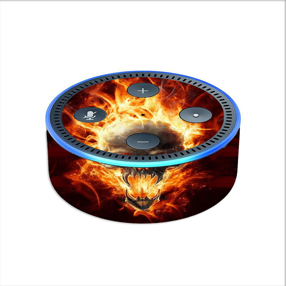  Fire Skull In Flames Amazon Echo Dot 2nd Gen Skin