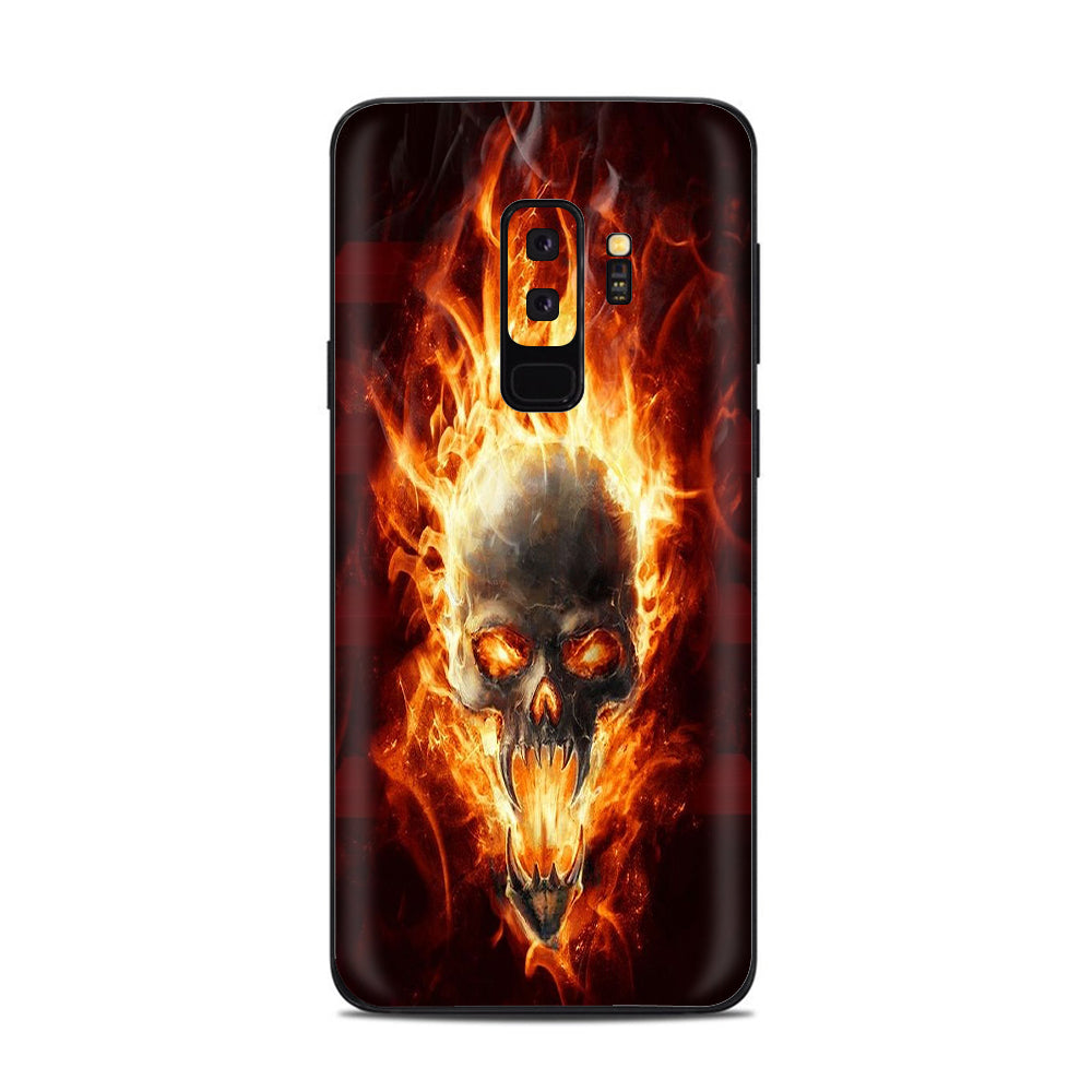  Fire Skull In Flames Samsung Galaxy S9 Plus Skin