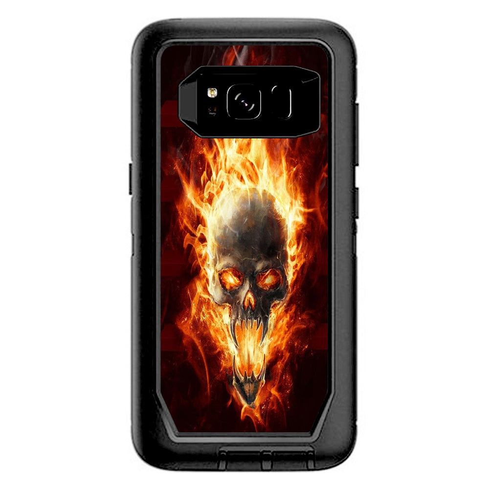  Fire Skull In Flames Otterbox Defender Samsung Galaxy S8 Skin