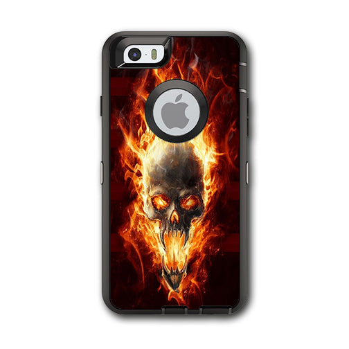  Fire Skull In Flames Otterbox Defender iPhone 6 Skin