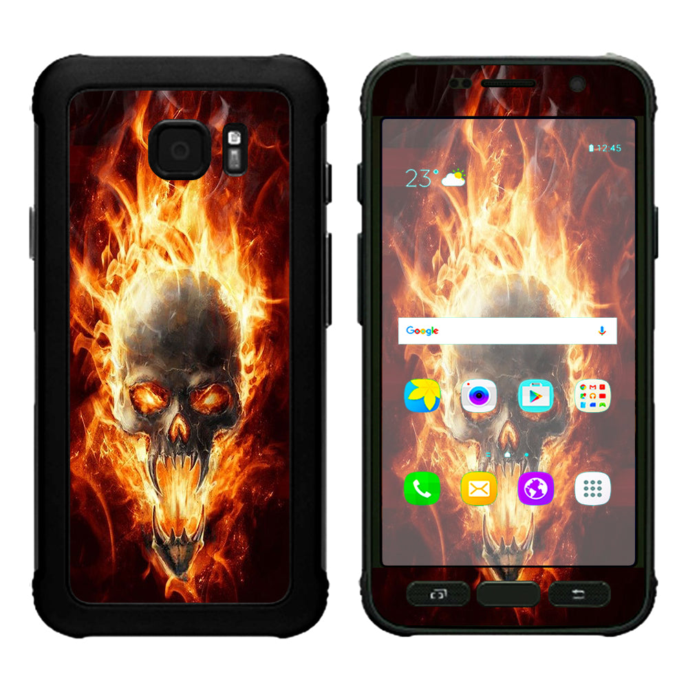  Fire Skull In Flames Samsung Galaxy S7 Active Skin