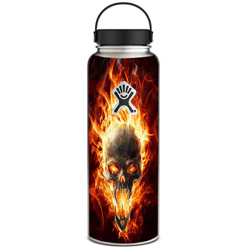  Fire Skull In Flames Hydroflask 40oz Wide Mouth Skin