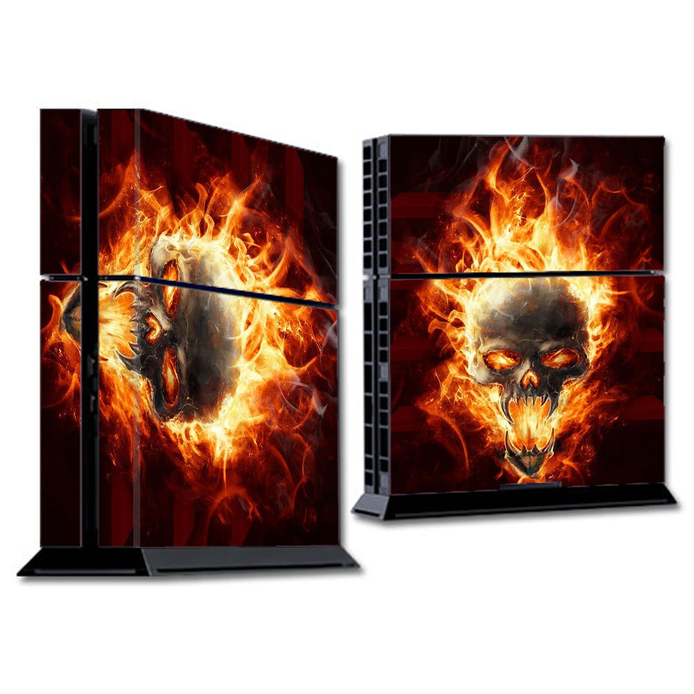  Fire Skull In Flames Sony Playstation PS4 Skin