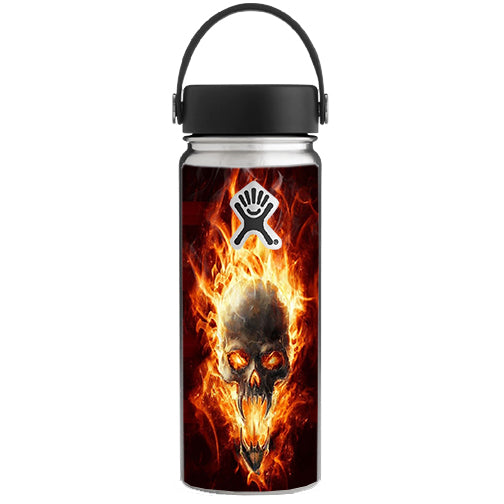  Fire Skull In Flames Hydroflask 18oz Wide Mouth Skin