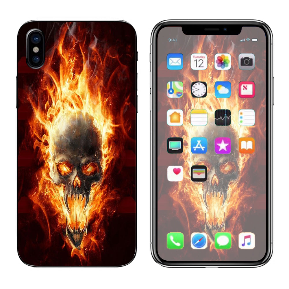  Fire Skull In Flames Apple iPhone X Skin