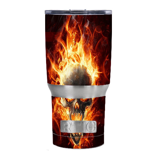  Fire Skull In Flames RTIC 20oz Tumbler Skin