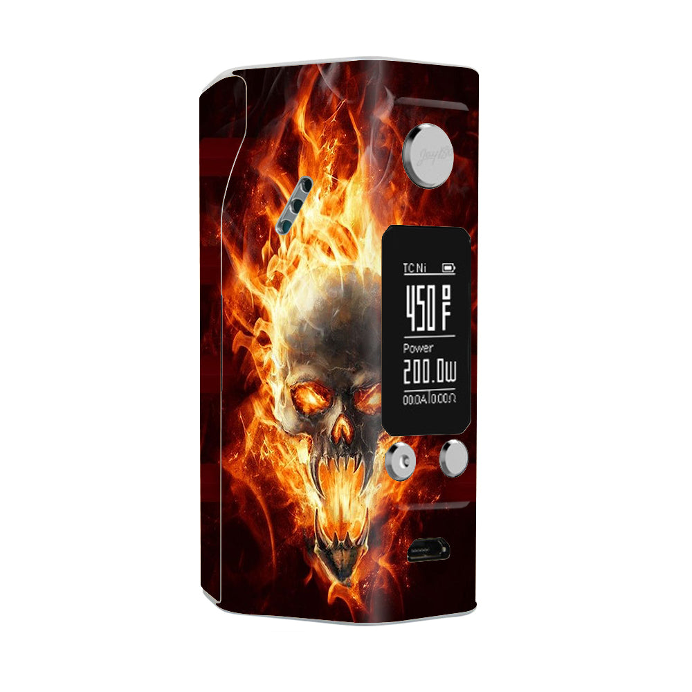  Fire Skull In Flames Wismec Reuleaux RX200S Skin