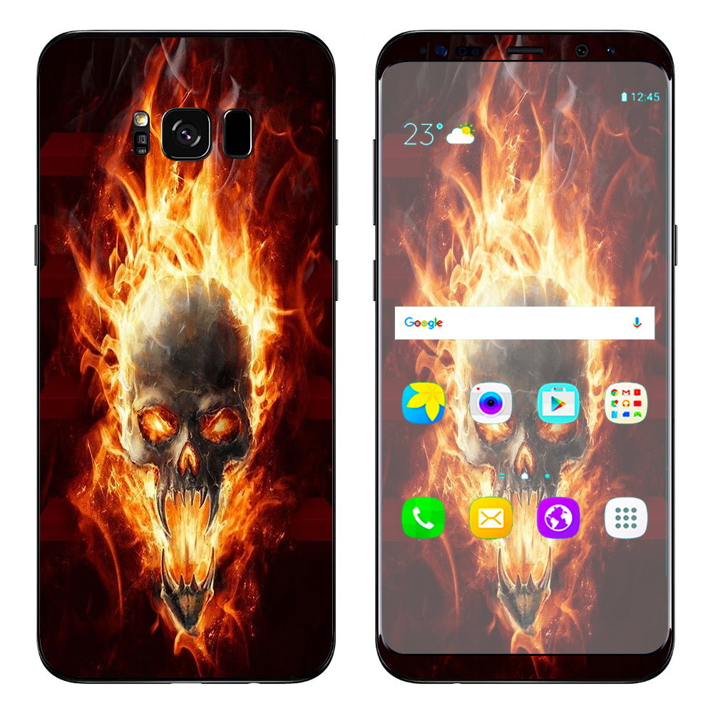  Fire Skull In Flames Samsung Galaxy S8 Skin