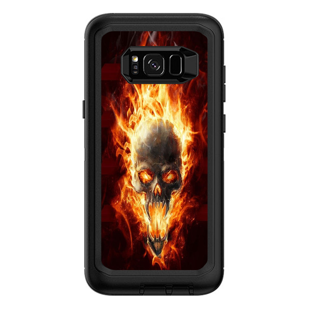  Fire Skull In Flames Otterbox Defender Samsung Galaxy S8 Plus Skin