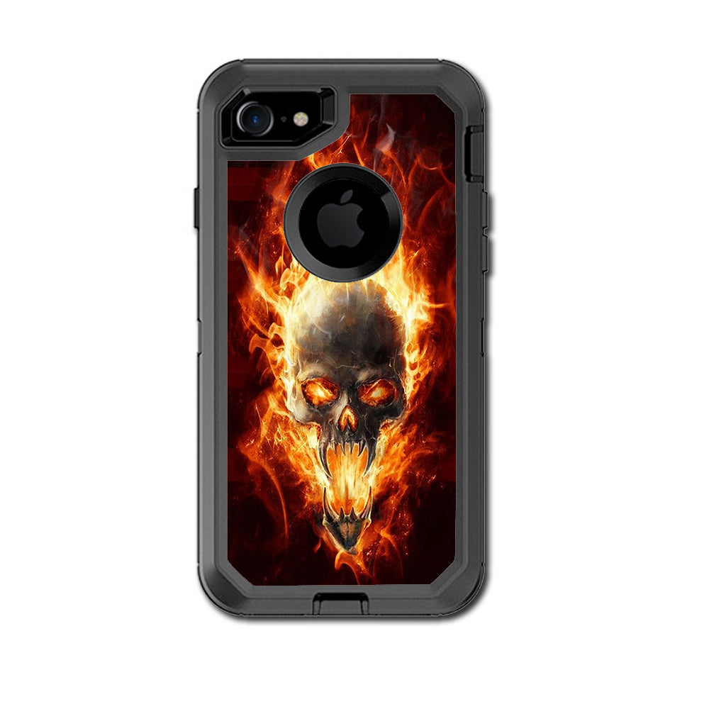  Fire Skull In Flames Otterbox Defender iPhone 7 or iPhone 8 Skin