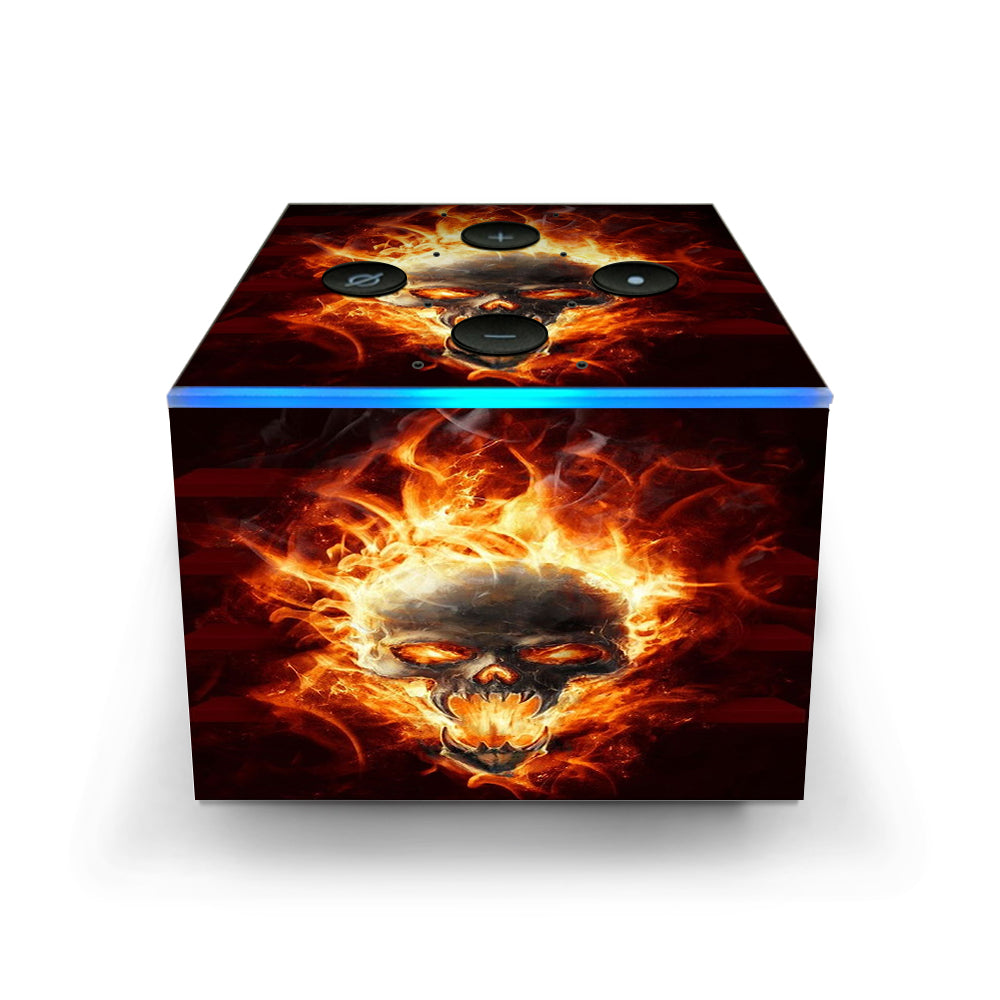  Fire Skull In Flames Amazon Fire TV Cube Skin