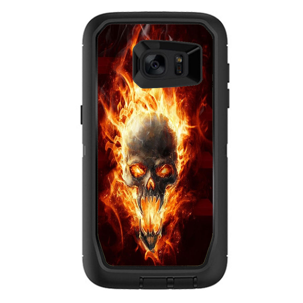  Fire Skull In Flames Otterbox Defender Samsung Galaxy S7 Edge Skin