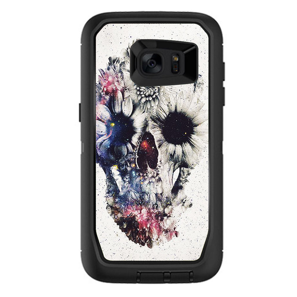  Flower Skull Otterbox Defender Samsung Galaxy S7 Edge Skin