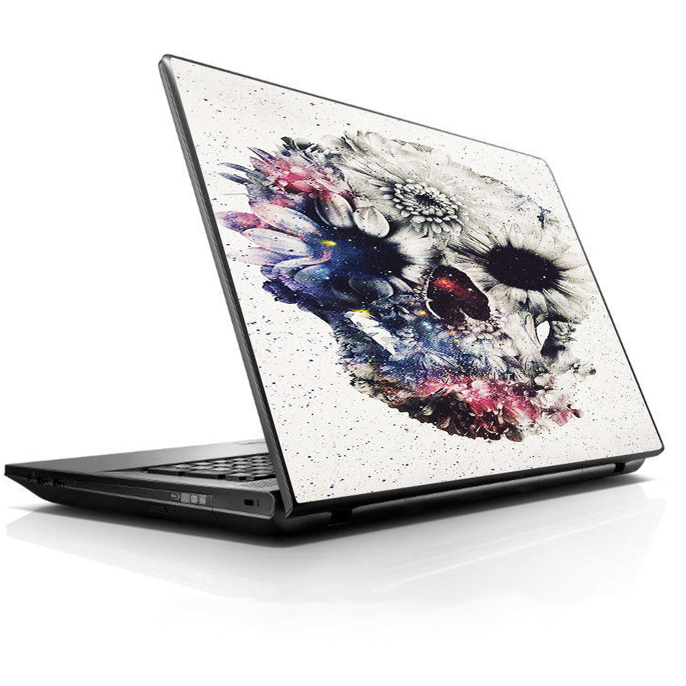  Flower Skull Universal 13 to 16 inch wide laptop Skin