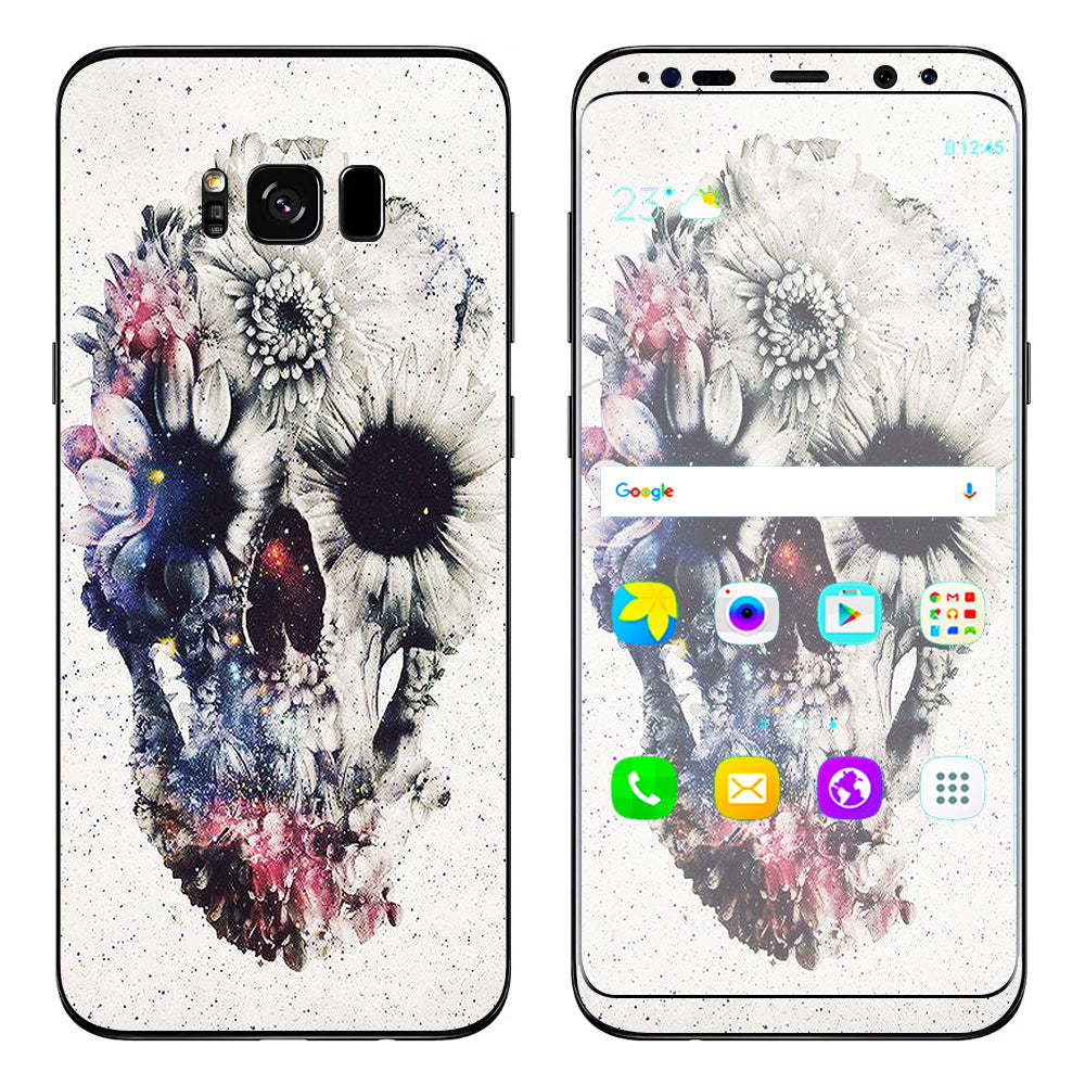  Flower Skull Samsung Galaxy S8 Skin