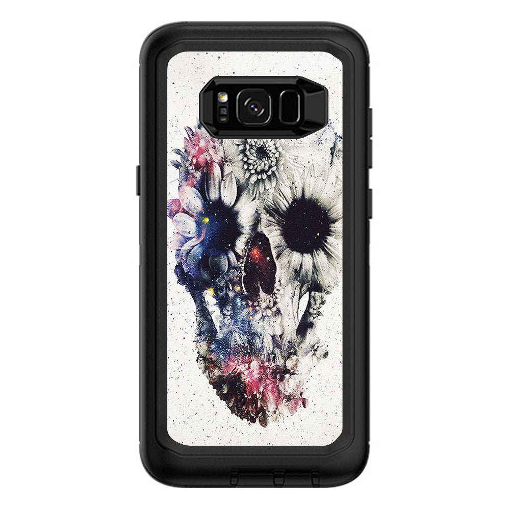  Flower Skull Otterbox Defender Samsung Galaxy S8 Plus Skin