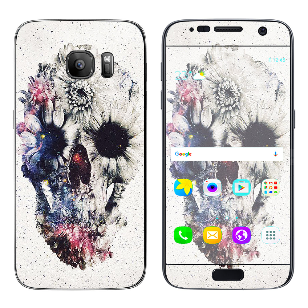  Flower Skull Samsung Galaxy S7 Skin