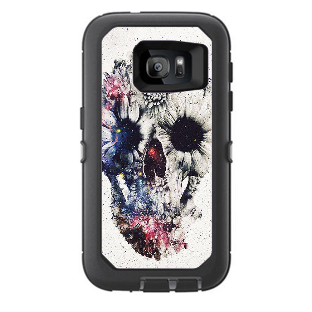  Flower Skull Otterbox Defender Samsung Galaxy S7 Skin