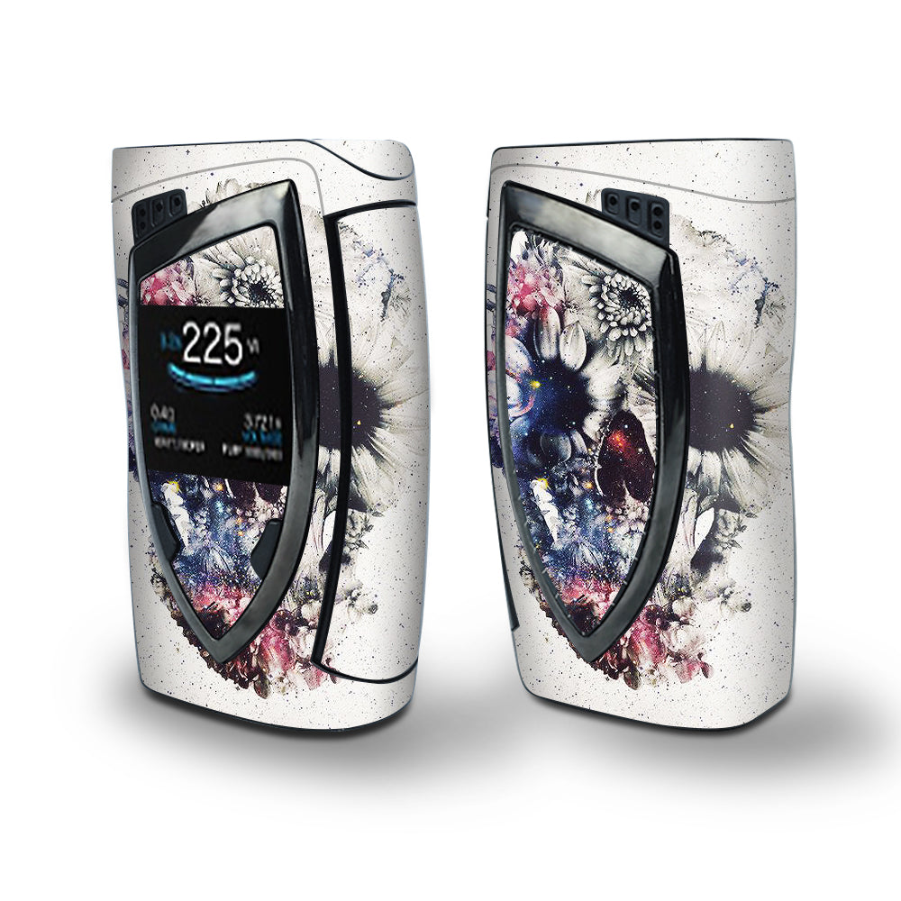 Skin Decal Vinyl Wrap for Smok Devilkin Kit 225w Vape (includes TFV12 Prince Tank Skins) skins cover/ Flower skull