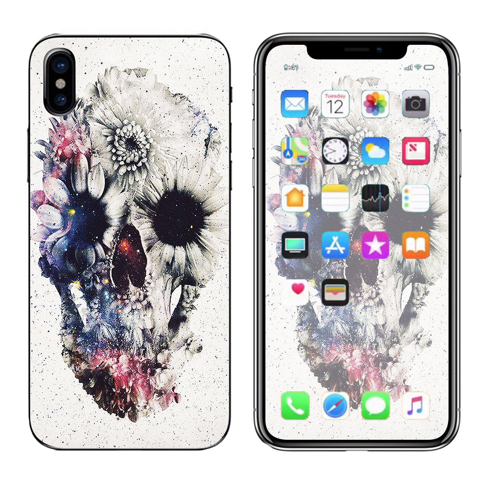  Flower Skull Apple iPhone X Skin
