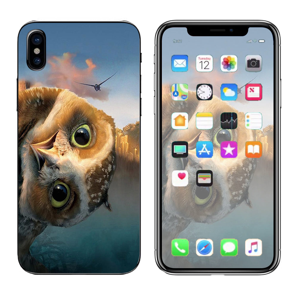  Funny Owl, Cute Owl Apple iPhone X Skin