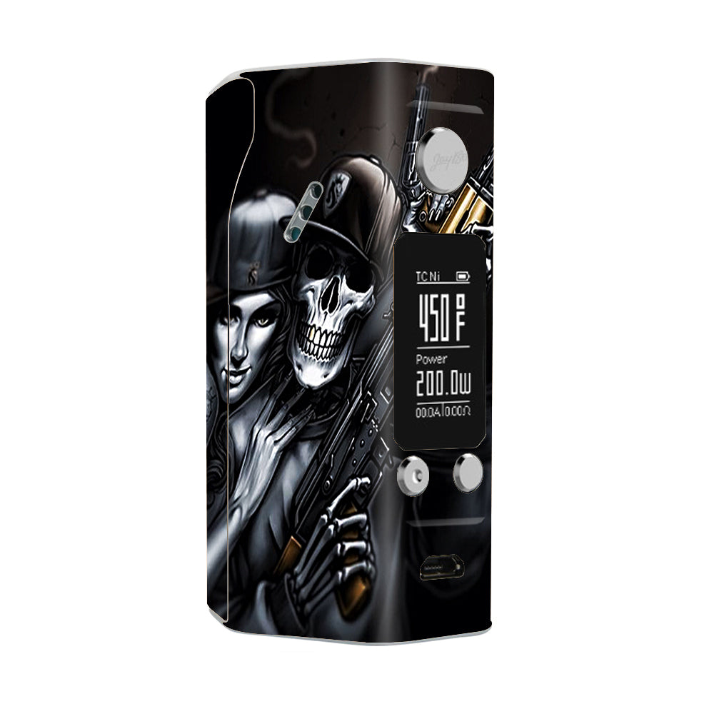  Gangster Skeleton Couple Wismec Reuleaux RX200S Skin