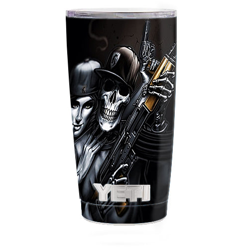  Gangster Skeleton Couple Yeti 20oz Rambler Tumbler Skin