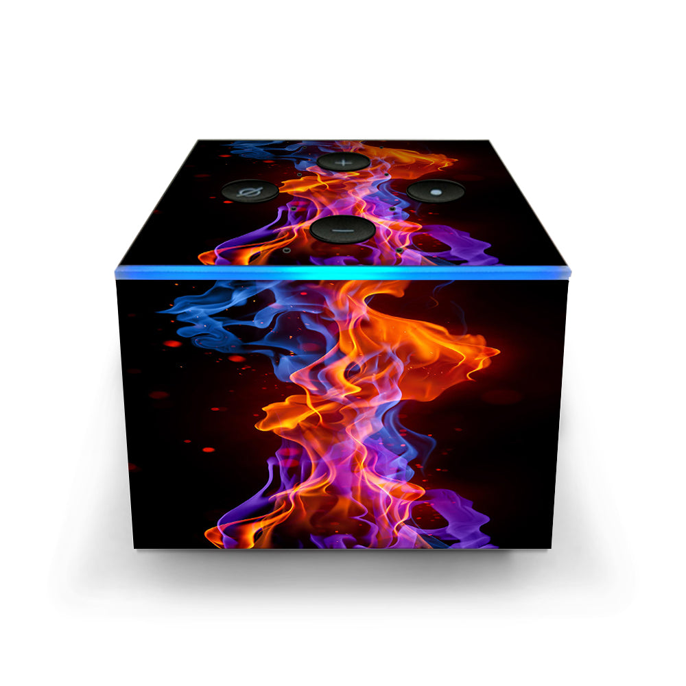  Neon Smoke Blue, Orange, Purple Amazon Fire TV Cube Skin
