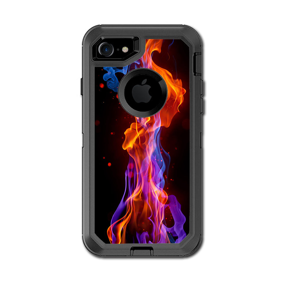  Neon Smoke Blue, Orange, Purple Otterbox Defender iPhone 7 or iPhone 8 Skin