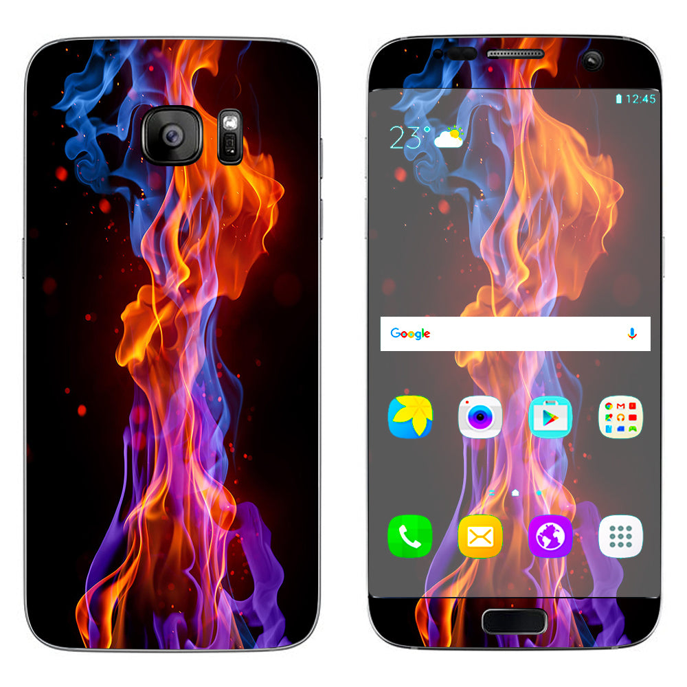  Neon Smoke Blue, Orange, Purple Samsung Galaxy S7 Edge Skin