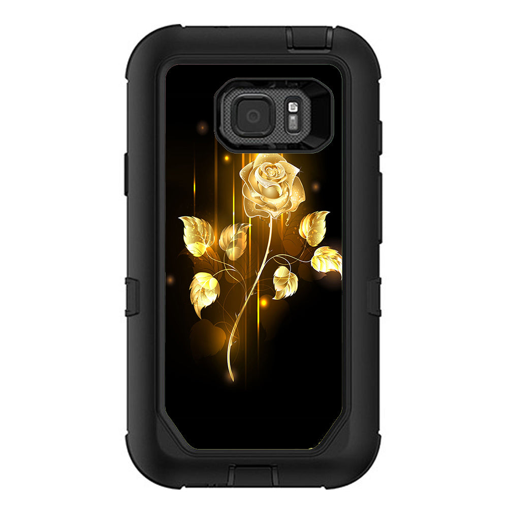 Gold Rose Glowing Otterbox Defender Samsung Galaxy S7 Active Skin