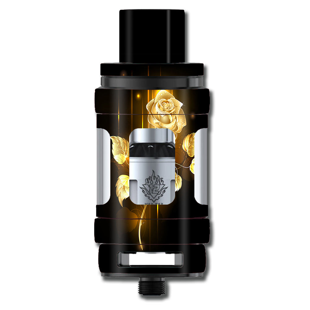  Gold Rose Glowing Smok TFV12 Tank Skin