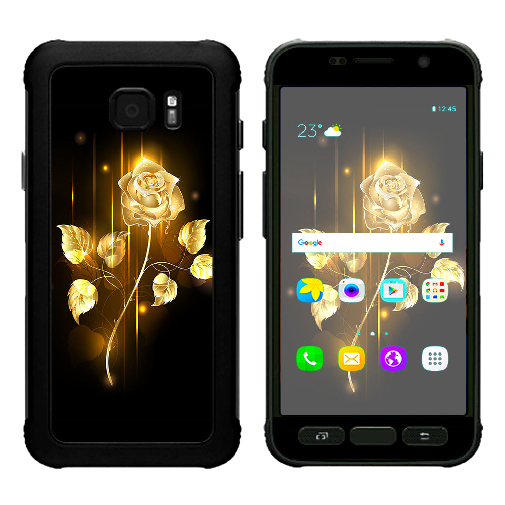  Gold Rose Glowing Samsung Galaxy S7 Active Skin