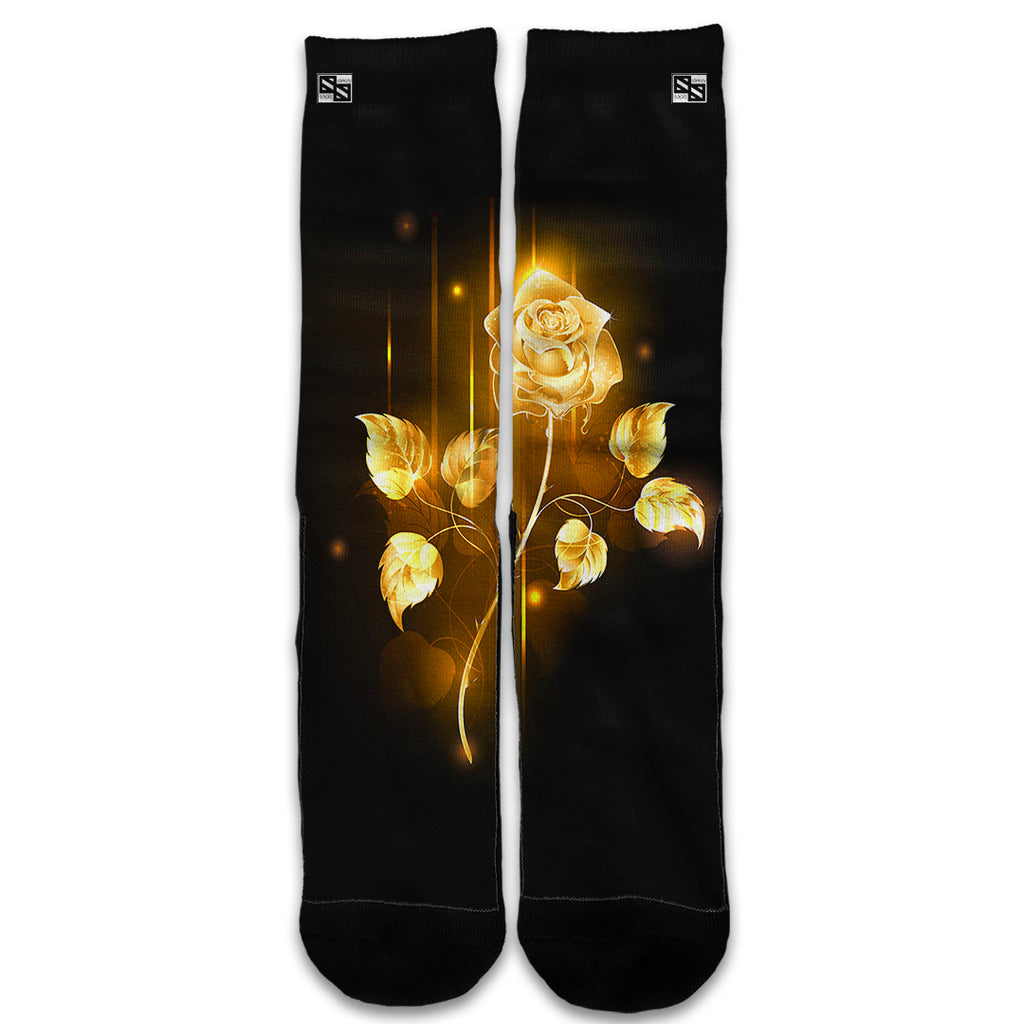 Gold Rose Glowing Universal Socks