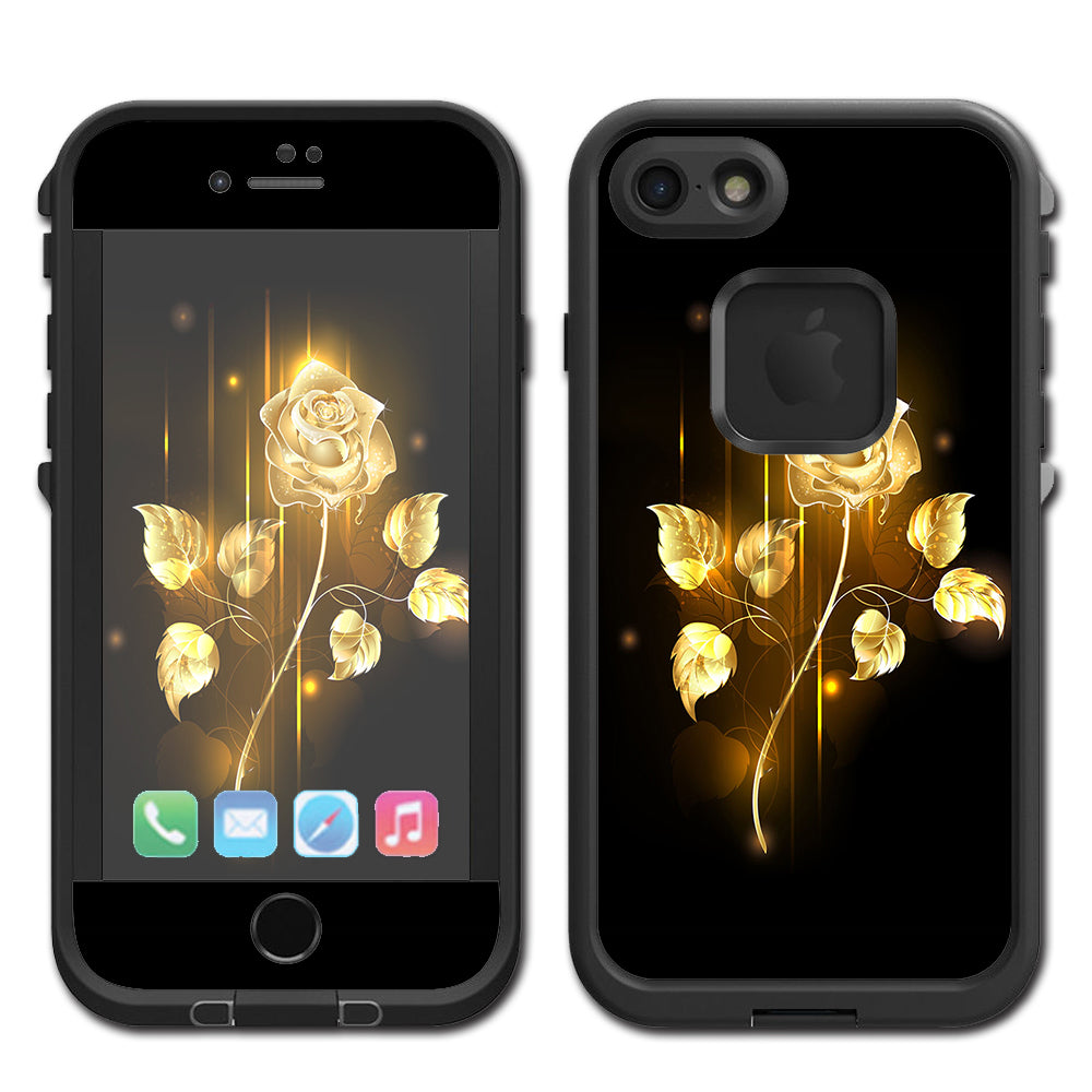  Gold Rose Glowing Lifeproof Fre iPhone 7 or iPhone 8 Skin