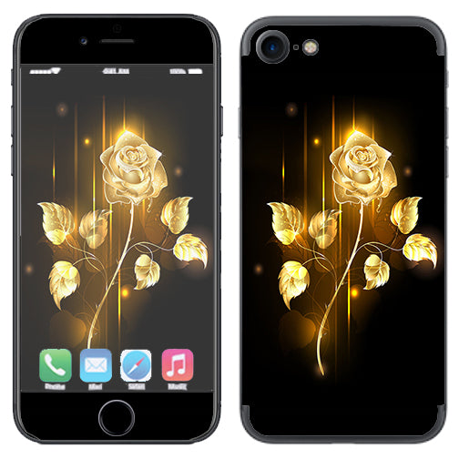  Gold Rose Glowing Apple iPhone 7 or iPhone 8 Skin