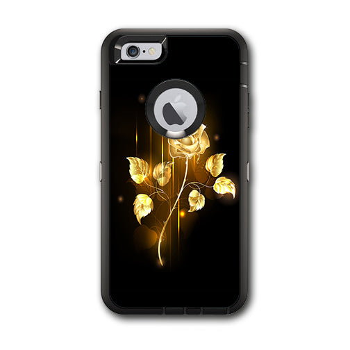  Gold Rose Glowing Otterbox Defender iPhone 6 PLUS Skin