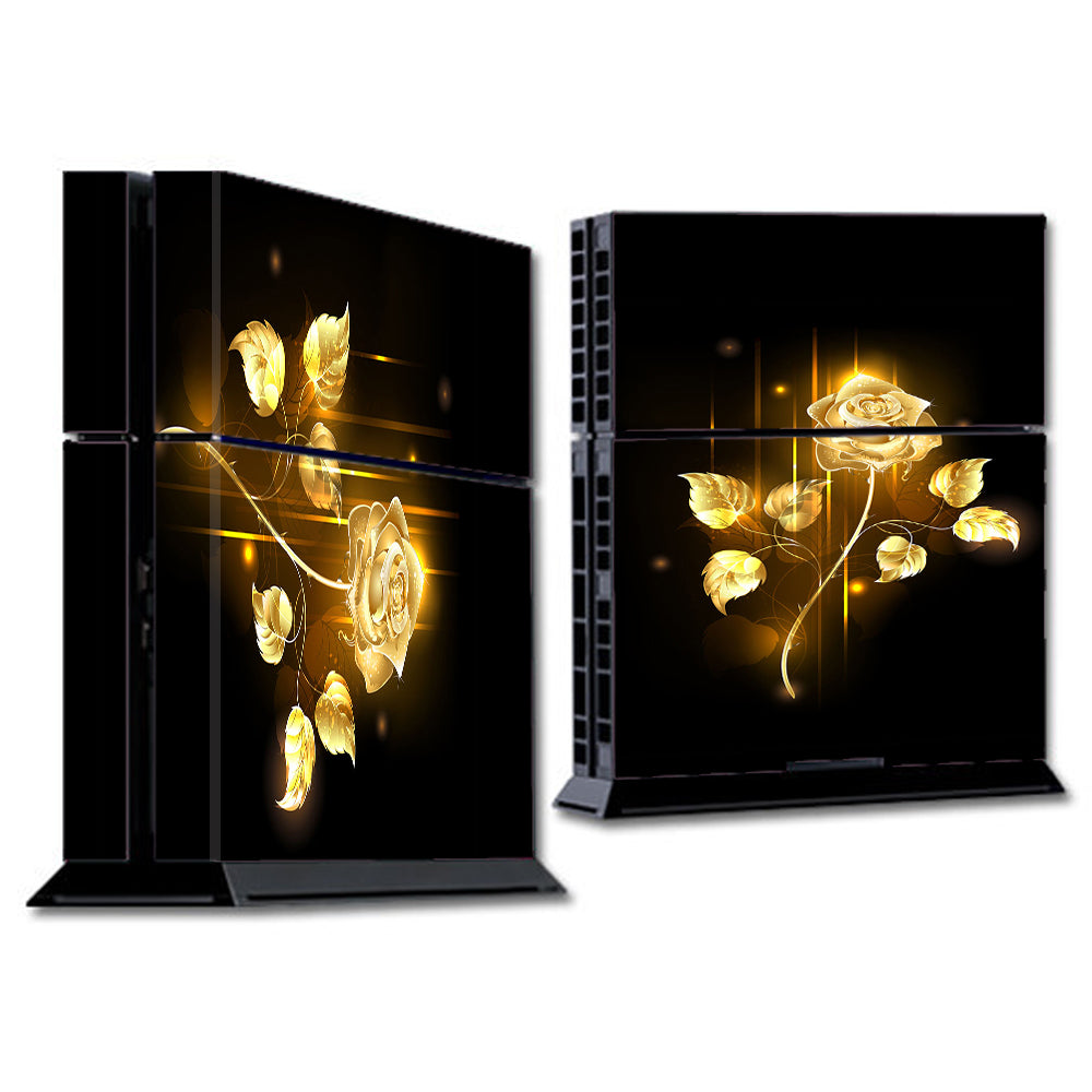  Gold Rose Glowing Sony Playstation PS4 Skin
