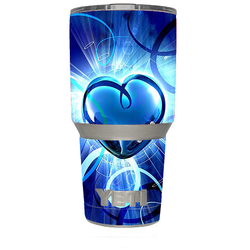  Glowing Heart Yeti 30oz Rambler Tumbler Skin