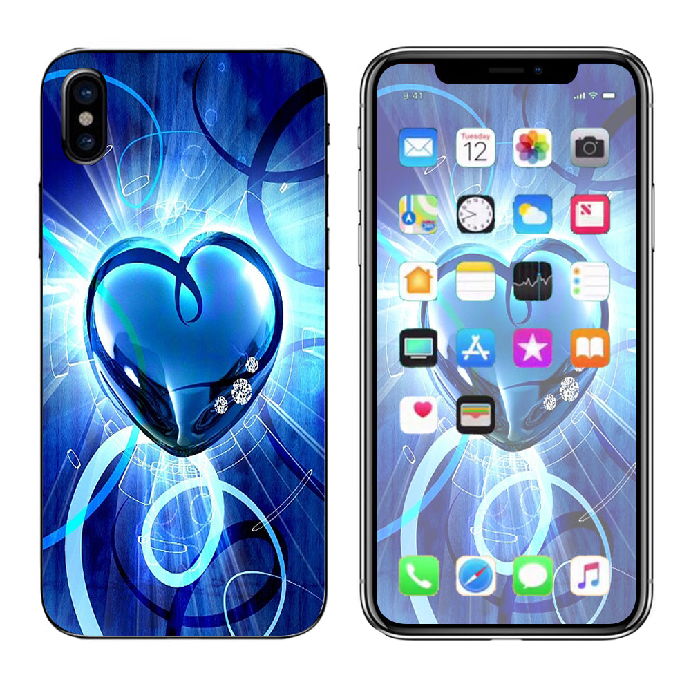  Glowing Heart Apple iPhone X Skin