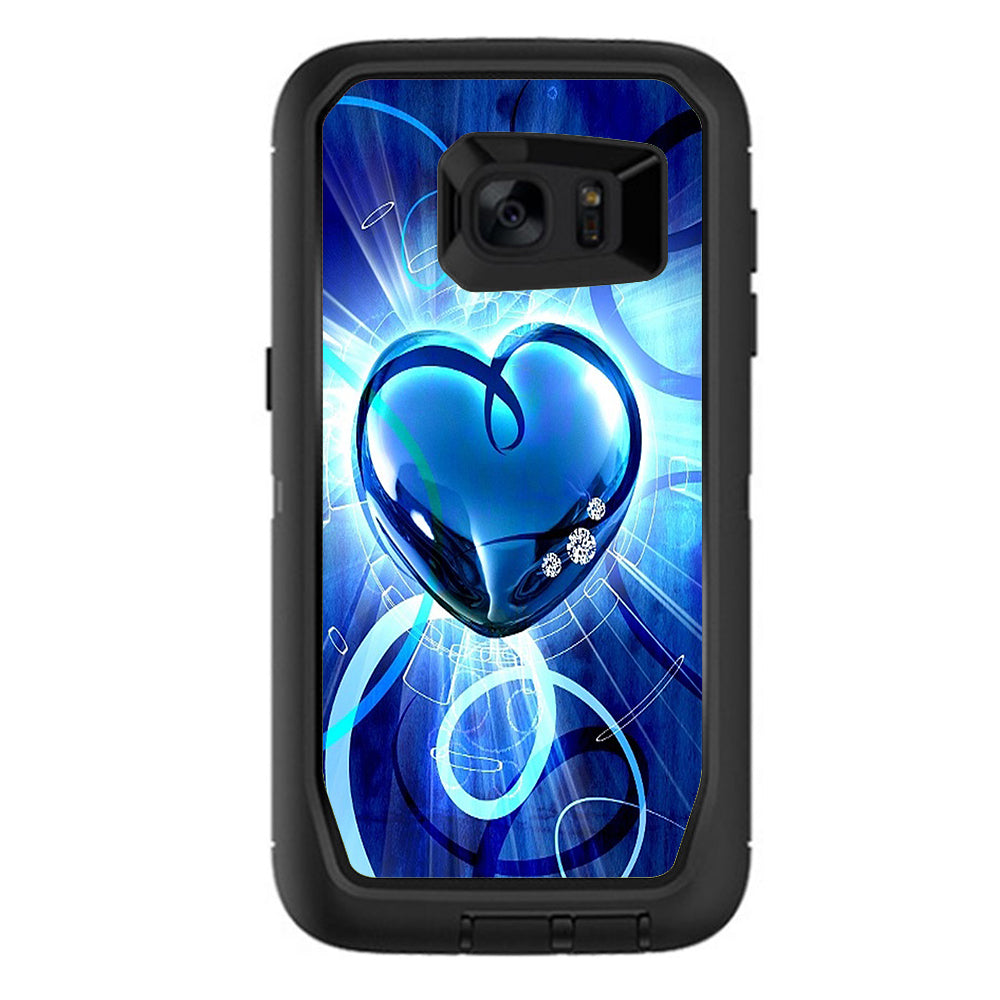  Glowing Heart Otterbox Defender Samsung Galaxy S7 Edge Skin