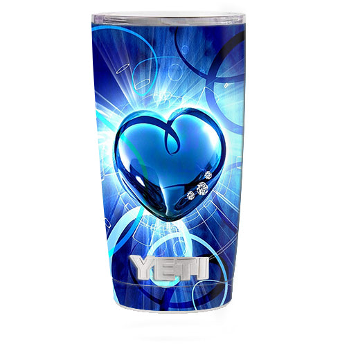  Glowing Heart Yeti 20oz Rambler Tumbler Skin