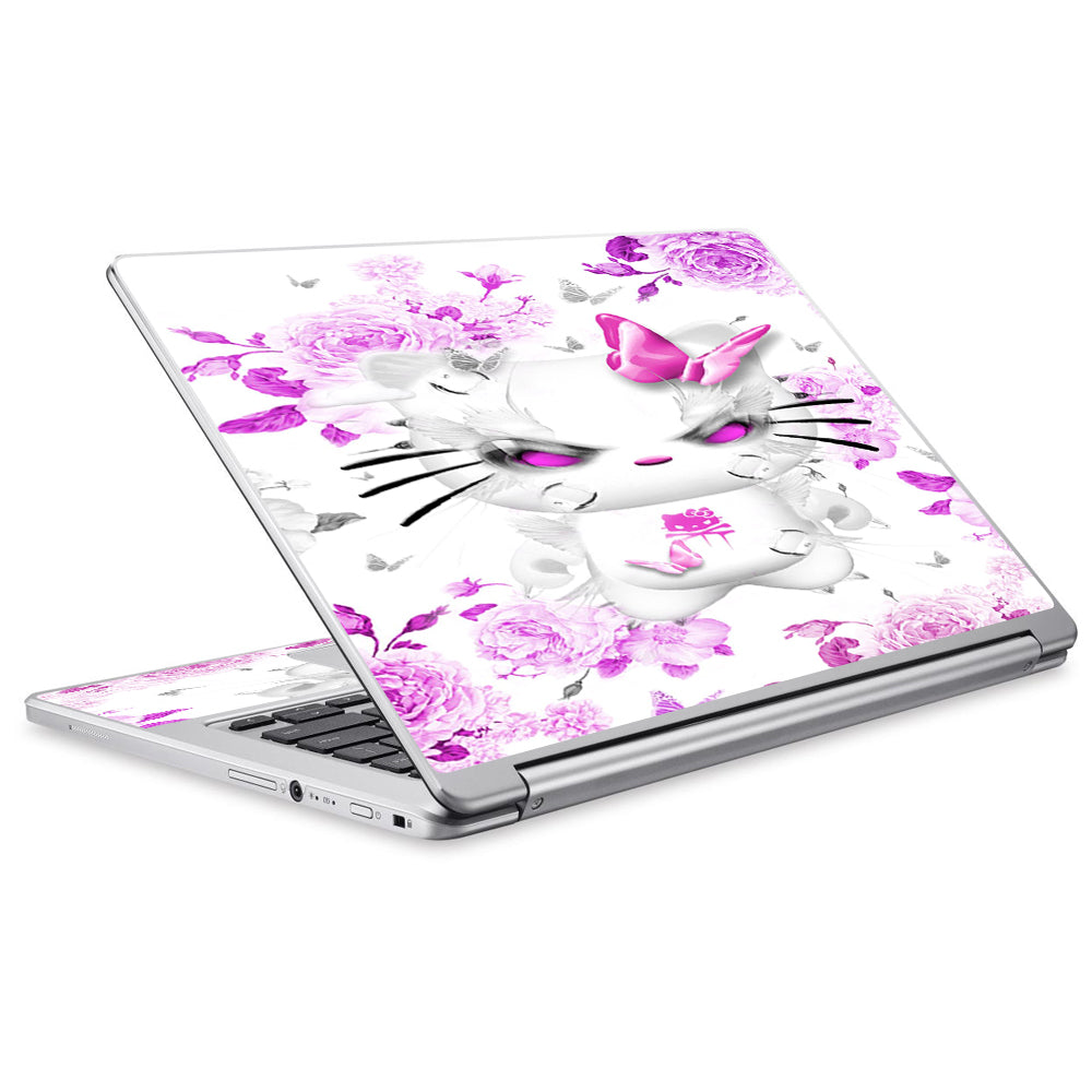  Mean Kitty In Pink Acer Chromebook R13 Skin